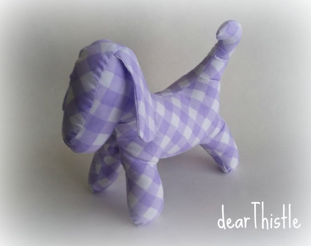 dearThistle - purple gingham vintage sheet puppy