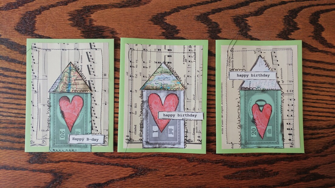 Simple House and Heart Cards for Birthdays