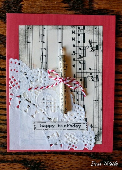 Birthday Candle DIY Card, made of vintage book pages