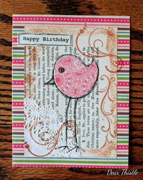 Little Bird Mixed Media Card